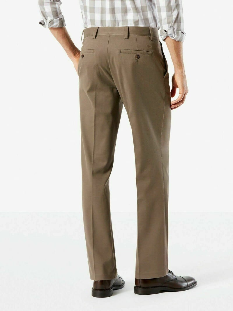 Dockers Men's Straight Fit Easy Khaki Pants, Dark Pebble, 34W x 32L - Image 2